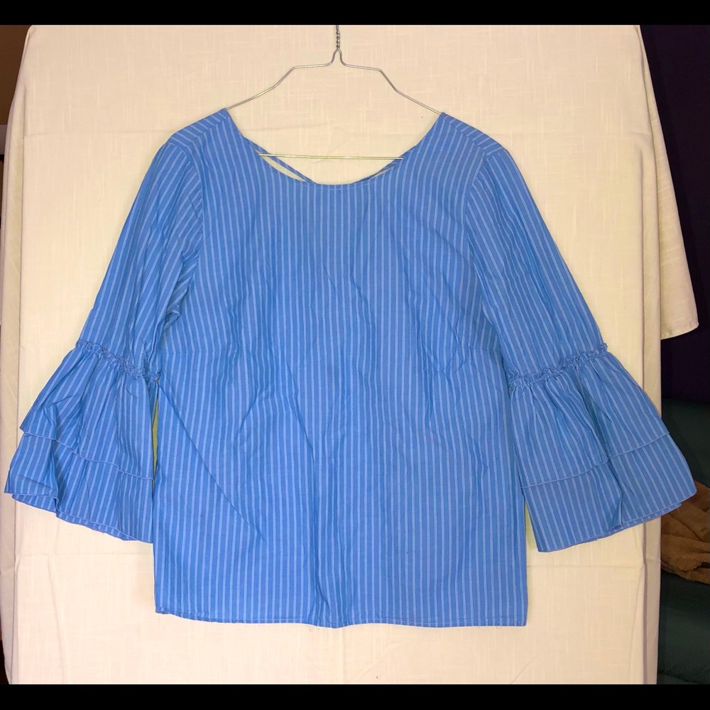 Blue and White Top